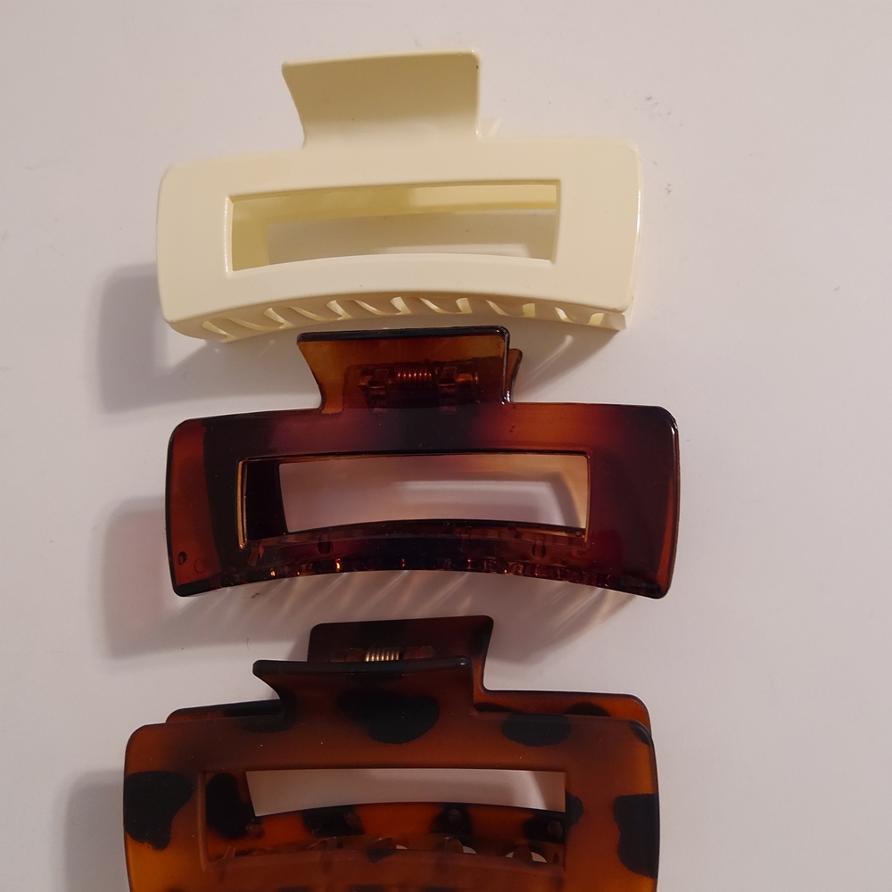 Set of Three Hair Claw Clips